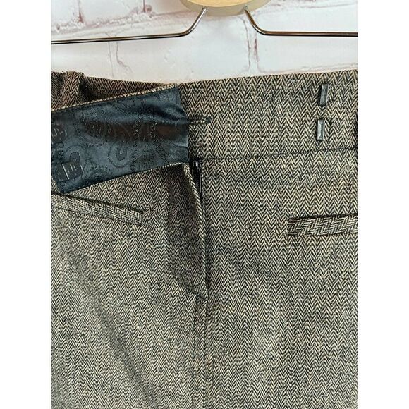 TRINA TURK wool blend herringbone black beige brown lined elegant skirt size 2 - Picture 3 of 8